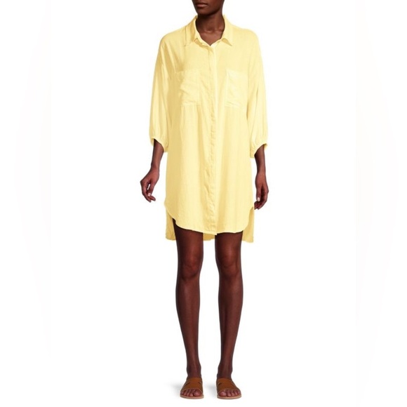 Young Fabulous & Broke Dresses & Skirts - Young Fabulous and Broke sand dollar linen blend button up shirt dress